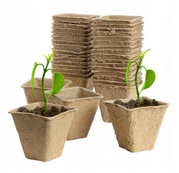 Doniczki torfowe – kwadrat 5x5 cm – 72 szt.