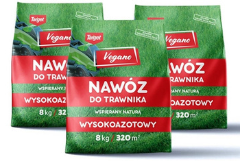 Wysokoazotowy nawóz do trawnika Vegano – wspierany naturą 3x8 kg