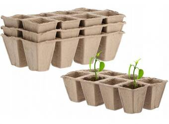 Doniczki torfowe 6x6 cm – palety 8 komórek – 3 szt.