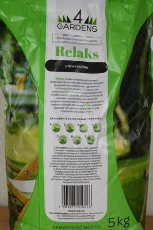 Mieszanka Traw Gazonowych Uniwersalna – Relaks – 5 kg 4Gardens