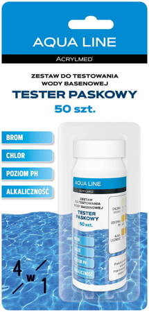 Paski testowe do basenów – 4w1 – 50 szt. Aqua Line